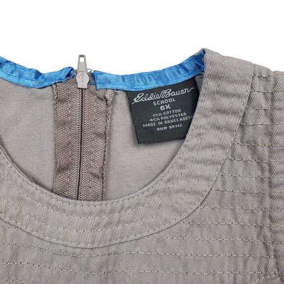 Eddie Bauer School Uniform Jumper Dress Girls 6X Khaki Pockets Kids - Picture 3 of 7